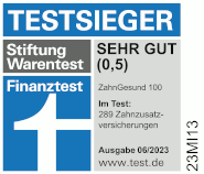 Testsiegel Münchener Verein ZahnGesund 100 (Tarif 579)