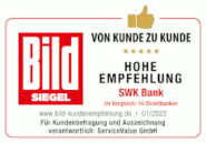 Testsiegel SWK Bank Festgeld - Check24